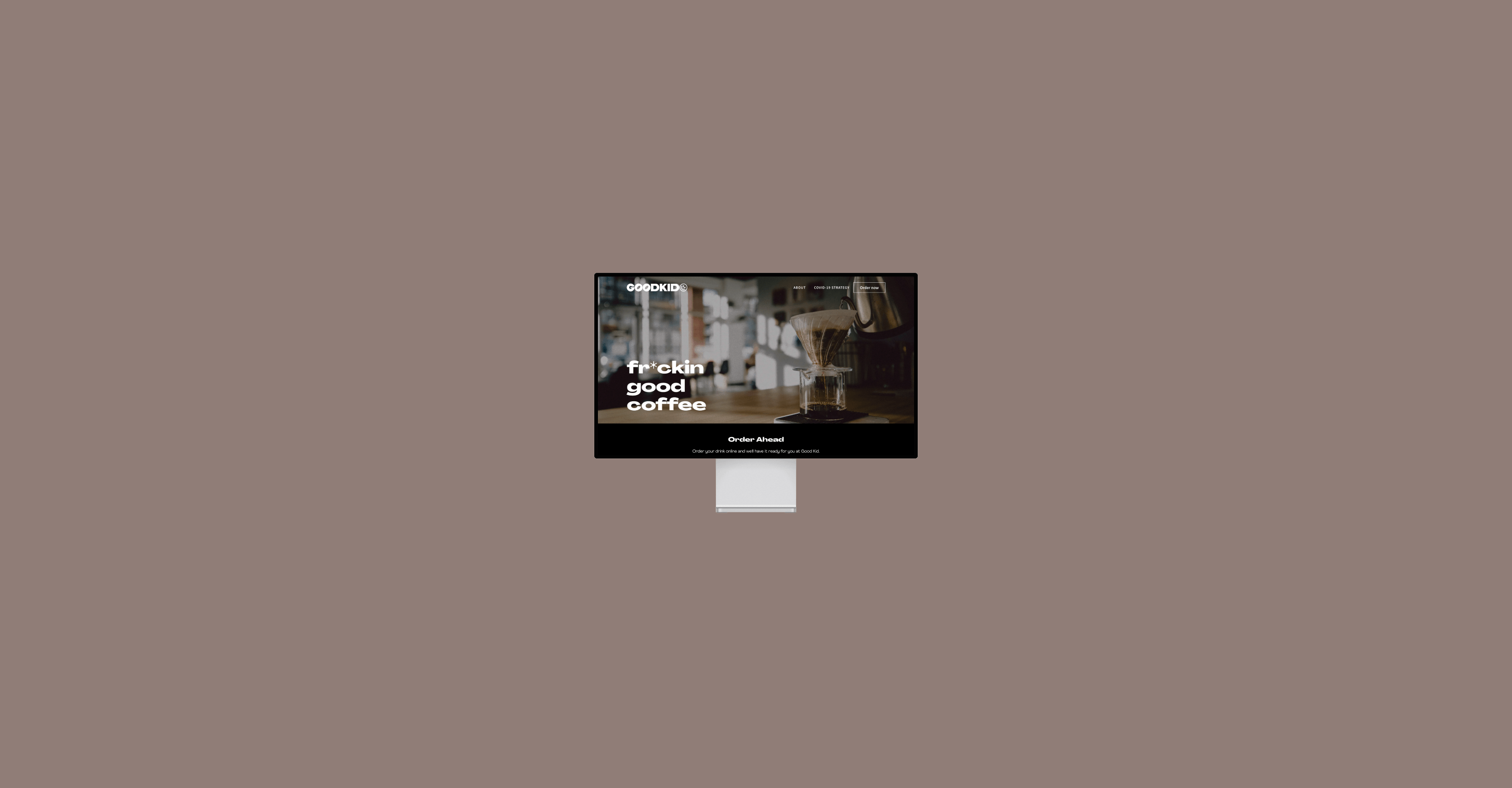 Good Kid Coffee website design desktop